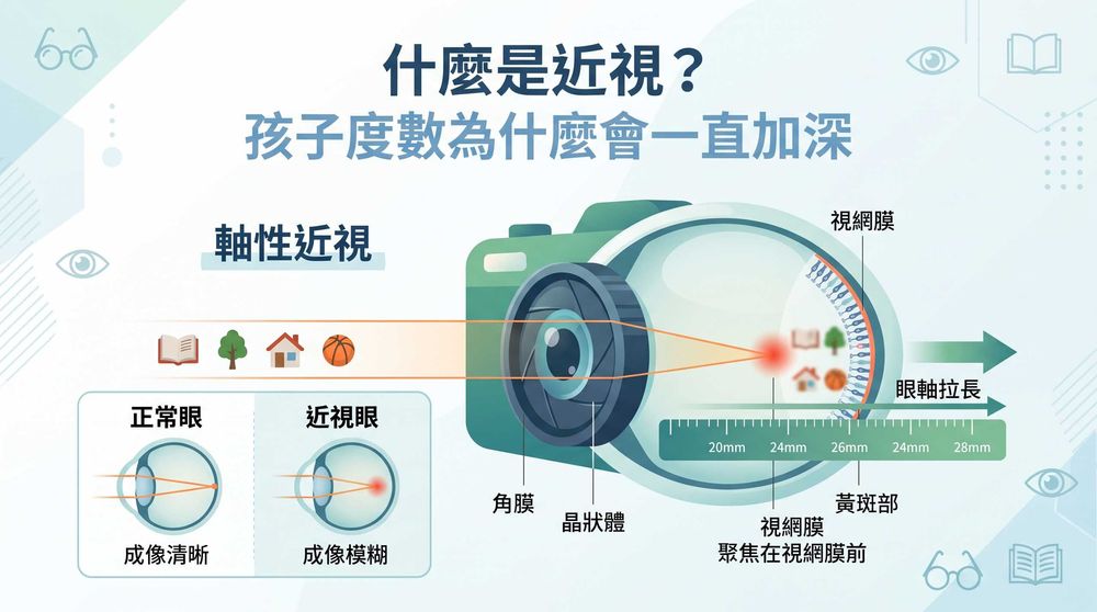 孩子近視度數為什麼一直加深？從眼球構造看懂近視是怎麼一回事