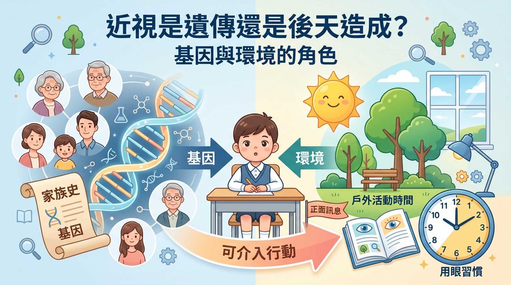 近視是遺傳還是後天造成？基因與環境如何一起決定孩子的視力