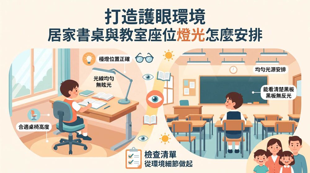 打造護眼環境：居家書桌與教室座位燈光怎麼安排